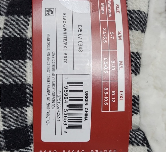 New! Wondershop Buffalo Check Sherpa Lined Pull-On Slippers with Grippers - Picture 5 of 8